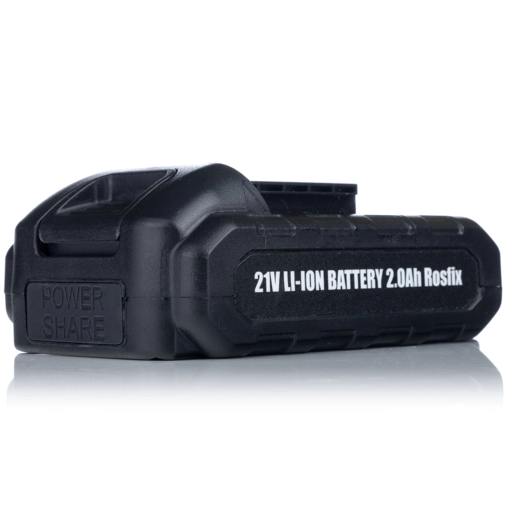 Batteria Li-Ion 2Ah per Utensili Elettrici Rosfix Serie Animal – 21V, Sistema di Controllo Elettronico