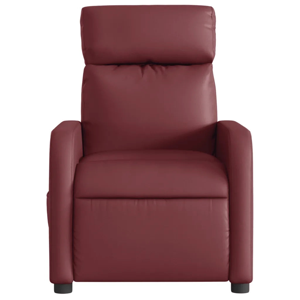 Divano Sedia-Poltrona Massaggiante Reclinabile Rosso Vino in Similpelle 770421