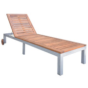 Lettino Prendisole in Legno Massello di Acacia cod mxl 62868