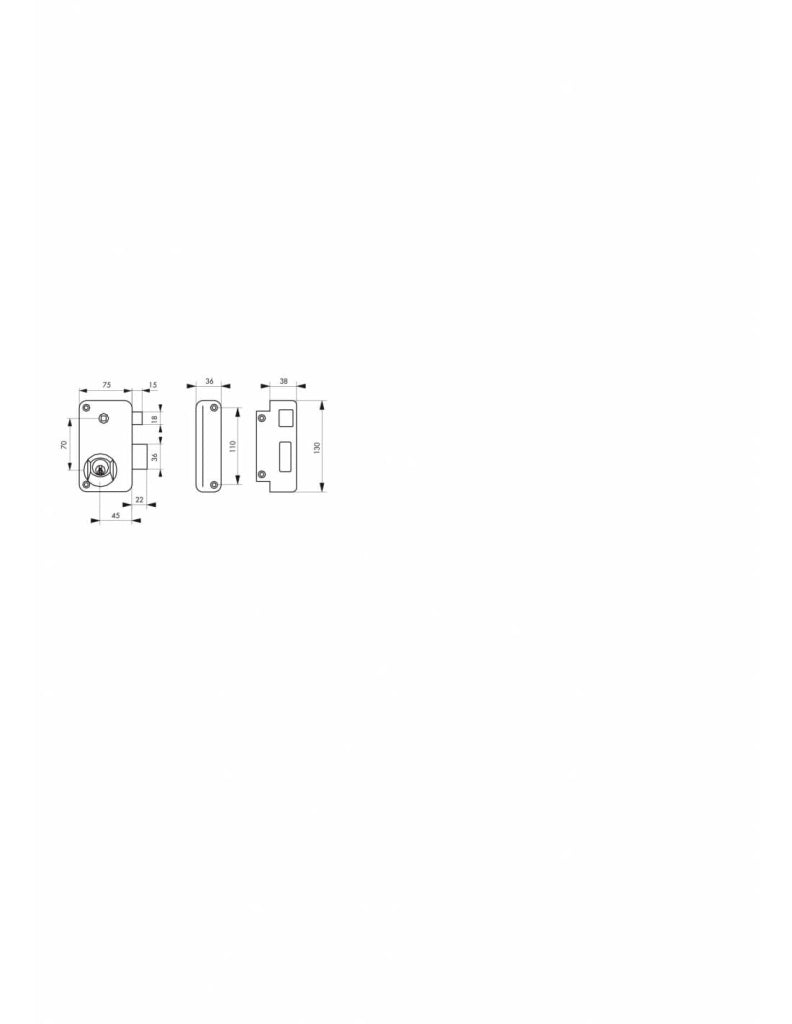 Serratura a doppio cilindro con quadro maniglia 75 x 130 mm, destra – THIRARD