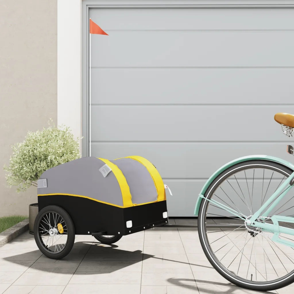 Rimorchio da Bici Nero e Giallo 30 kg in Ferro CFW9125492