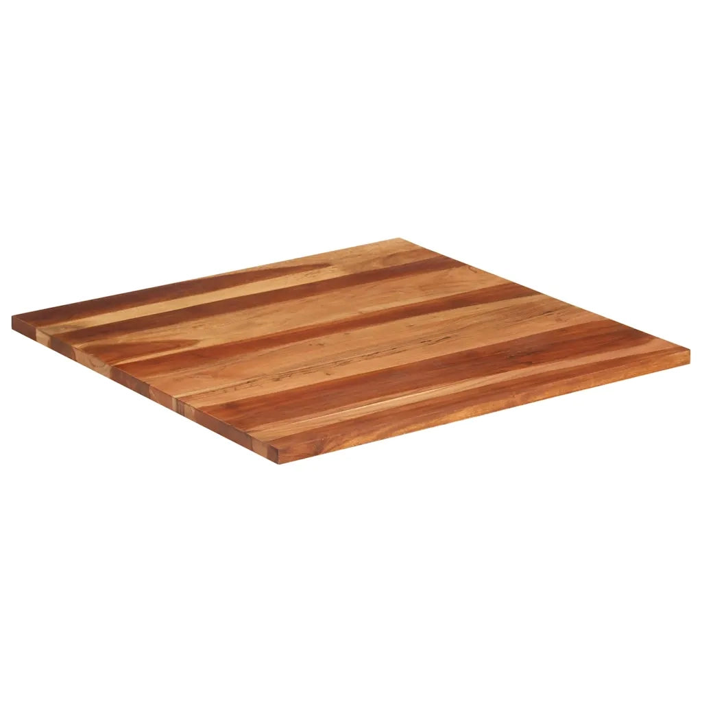 Piano Tavolo in Legno Massello di Acacia 25-27 mm 80x80 cm