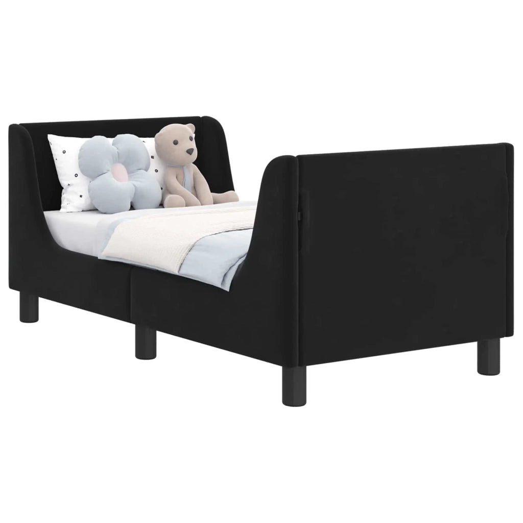 Struttura letto per bambini con testata Nero 70 x 140 cm