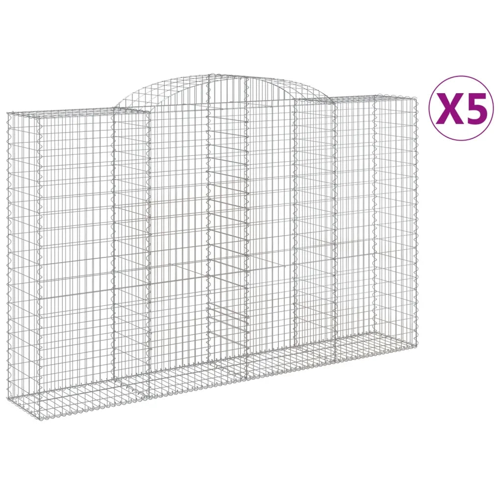 Cesti Gabbioni ad Arco 5 pz 300x50x180/200 cm Ferro Zincato 3146776