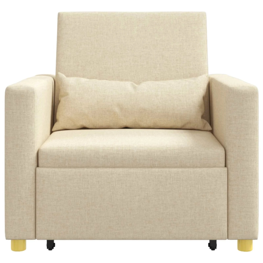 Divano letto estraibile singolo Crema 90 x 165 x 87 cm Tessuto 42002691