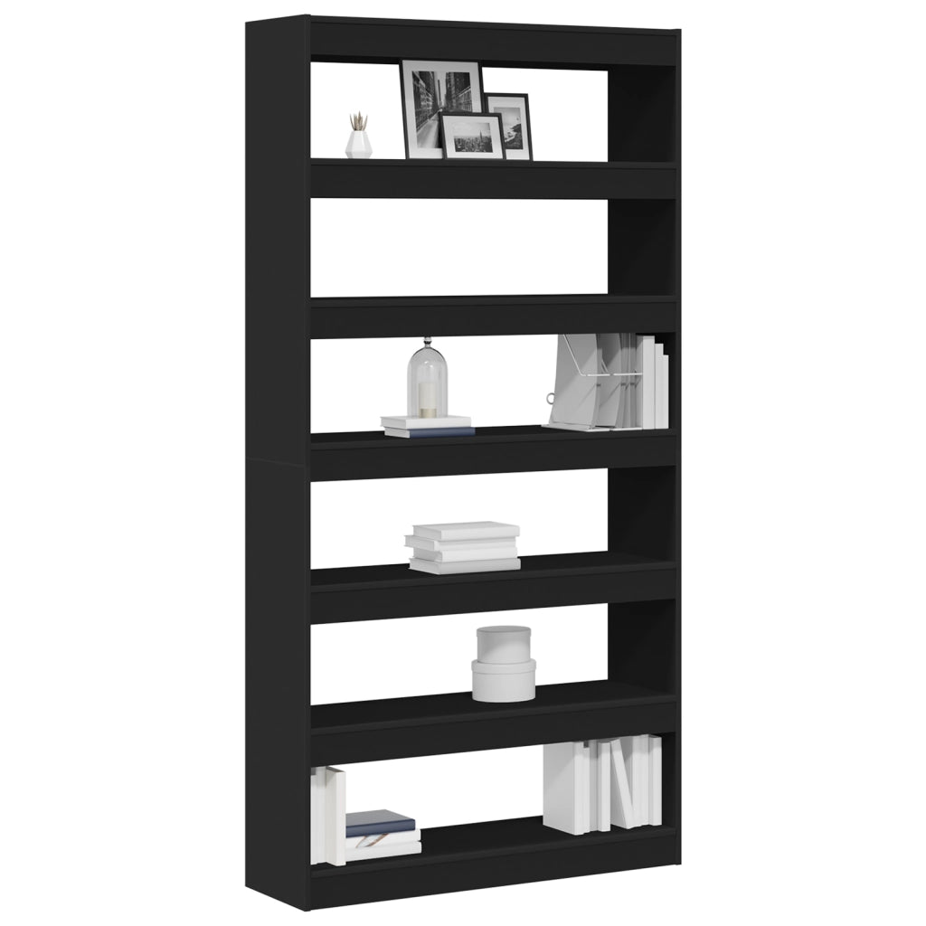Libreria Nera Legno ingegnerizzato 100 x 30 x 198 cm Libreria