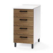 Cassettiera per cucina componibile da 40 cm con 4 cassetti, realizzata in legno 100% MADE IN ITALY colore Noce