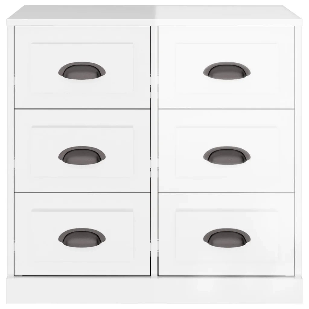 Credenza-Buffet-Armadio da cucina Bianco Lucido 70x35,5x67,5 cm in Legno Multistrato 682392