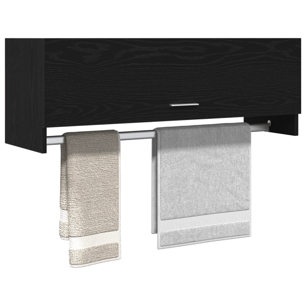 Armadio  Nero Rovere 100x32,5x35 cm in legno ingegnerizzato