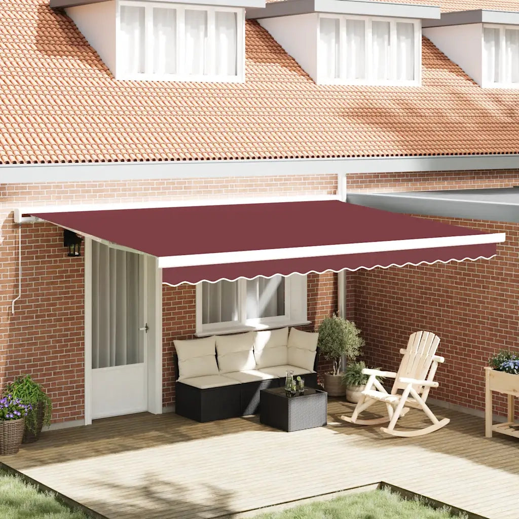 Tenda da Sole Retrattile Manuale Bordò 450x300 cm 3215316