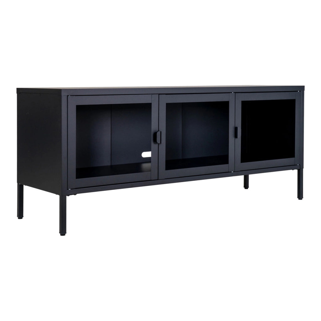 Mobile Porta TV Brisbane, Nero, Metallo, 40x130x55 cm
