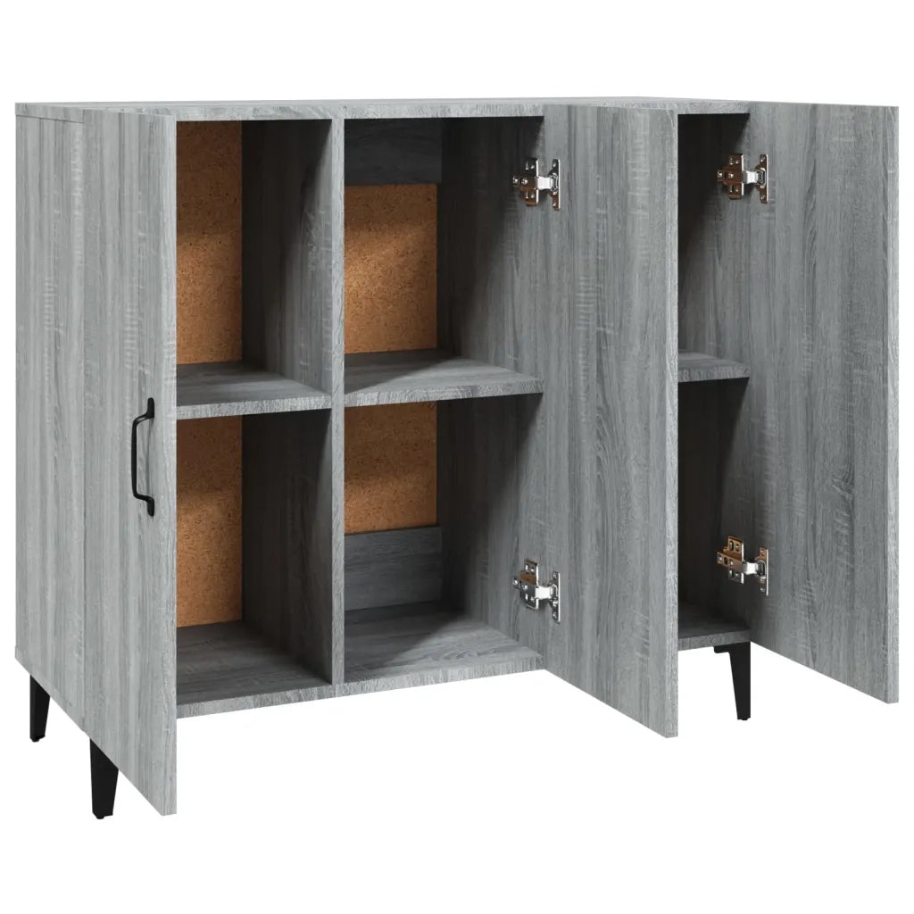 Credenza Grigio Sonoma 90x34x80 cm in Legno Multistrato 817463