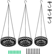 Set di vasi da fiori a sospensione in metallo da 3 pezzi - 28/25/22 cm - Vasi da fiori a sospensione - Incluso chiodo da soffitto - Disegni decorativi a forma di stella - Sospensione flessibile - Hanger per piante