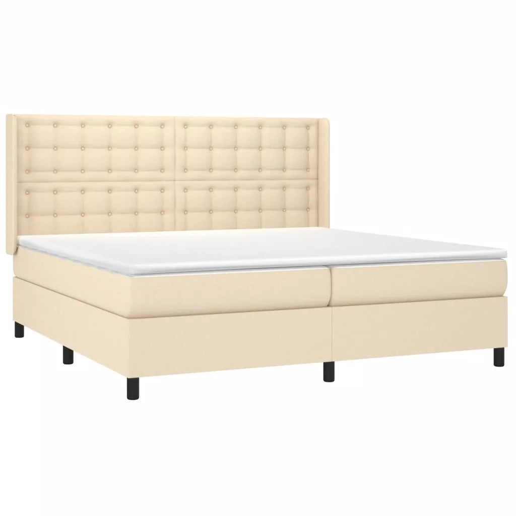 Letto a Molle Materasso e LED bianco 200x200cm in Tessuto 3138666