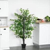 Albero Baniano Artificiale, Pianta Finta Decorativa Interno ed Esterno Alta 145cm, Verde
