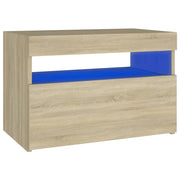 Comodino | Armadio da Notte | Mobiletto da notte con Luci LED Sonoma 60x35x40 cm in Legno Multistrato