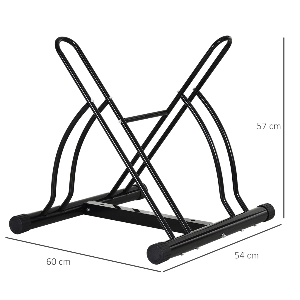 Portabiciclette da Terra per 2 Bici ¨C Zephmum ¨C Acciaio Nero 60x54x57cm