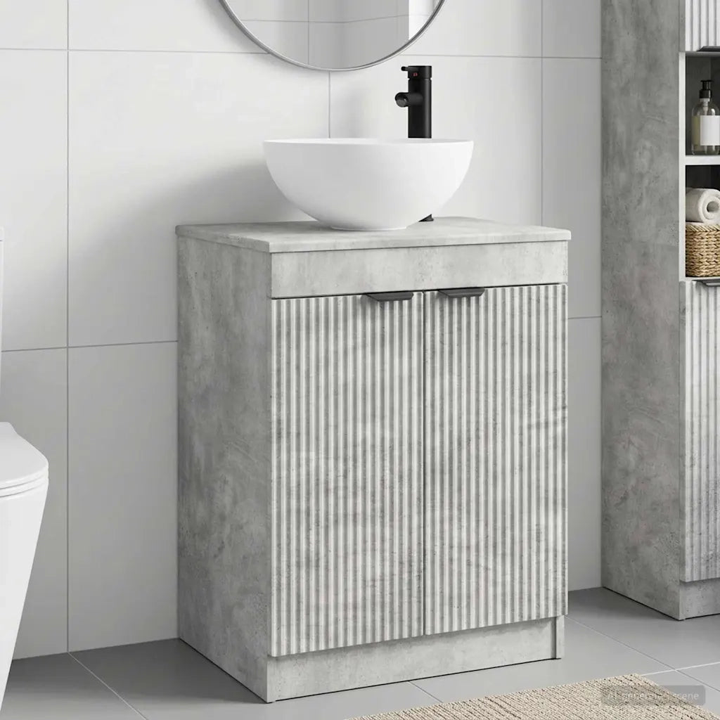 Set di mobili per il bagno Grigio Cemento Legno ingegnerizzato 3404207