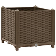 Fioriera rialzata per piante e fiori giardino 40 x 40 x 38 cm polipropilene marrone 02_0000929