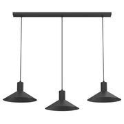 Lampada sospesa Nox 3xGU10 nera metallo minimal