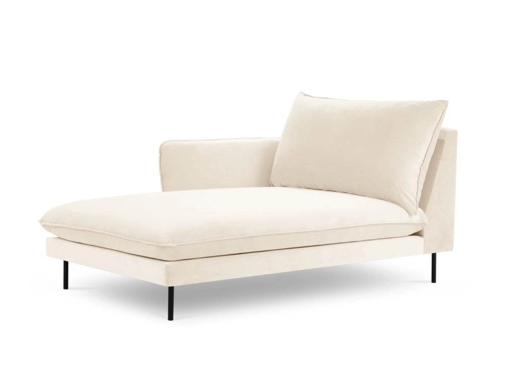 Cosmopolitan Design - Chaise longue sinistra "Vienna" in velluto beige chiaro 