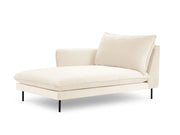 Cosmopolitan Design - Chaise longue sinistra "Vienna" in velluto beige chiaro 