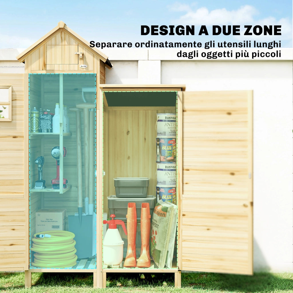 Capanno da Giardino 2 Zone ¨C zephmum ¨C Legno di Abete 106x57x167 cm