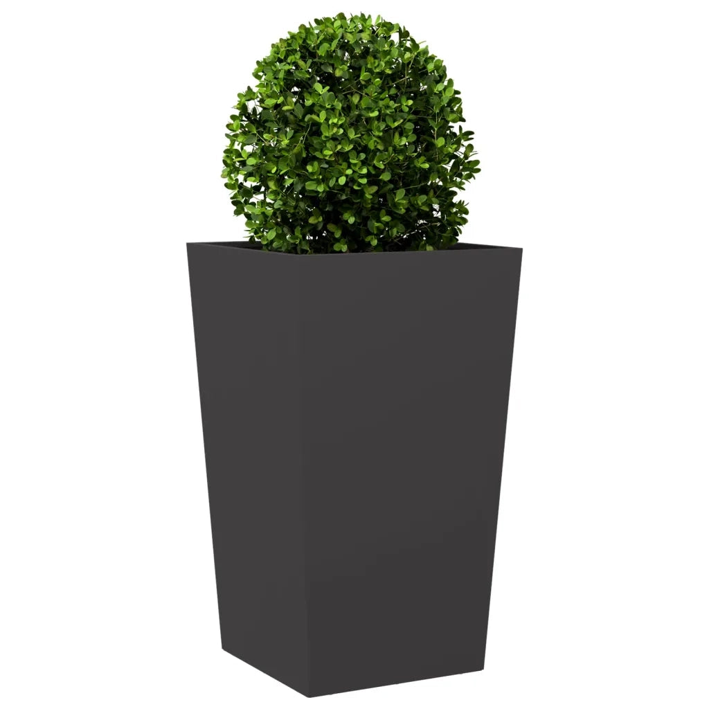 Fioriere da Giardino 2 pz Nere 45x45x75 cm in Acciaio