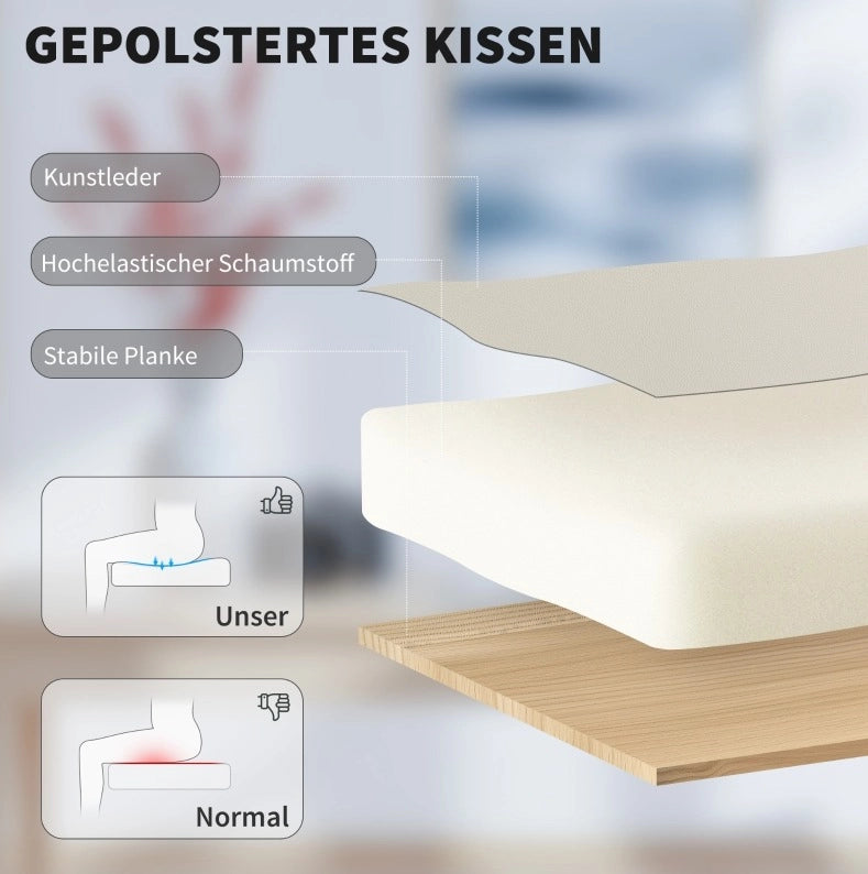 Sedia da ufficio beige in ecopelle resistente, con poggiapiedi regolabile e altezza adattabile