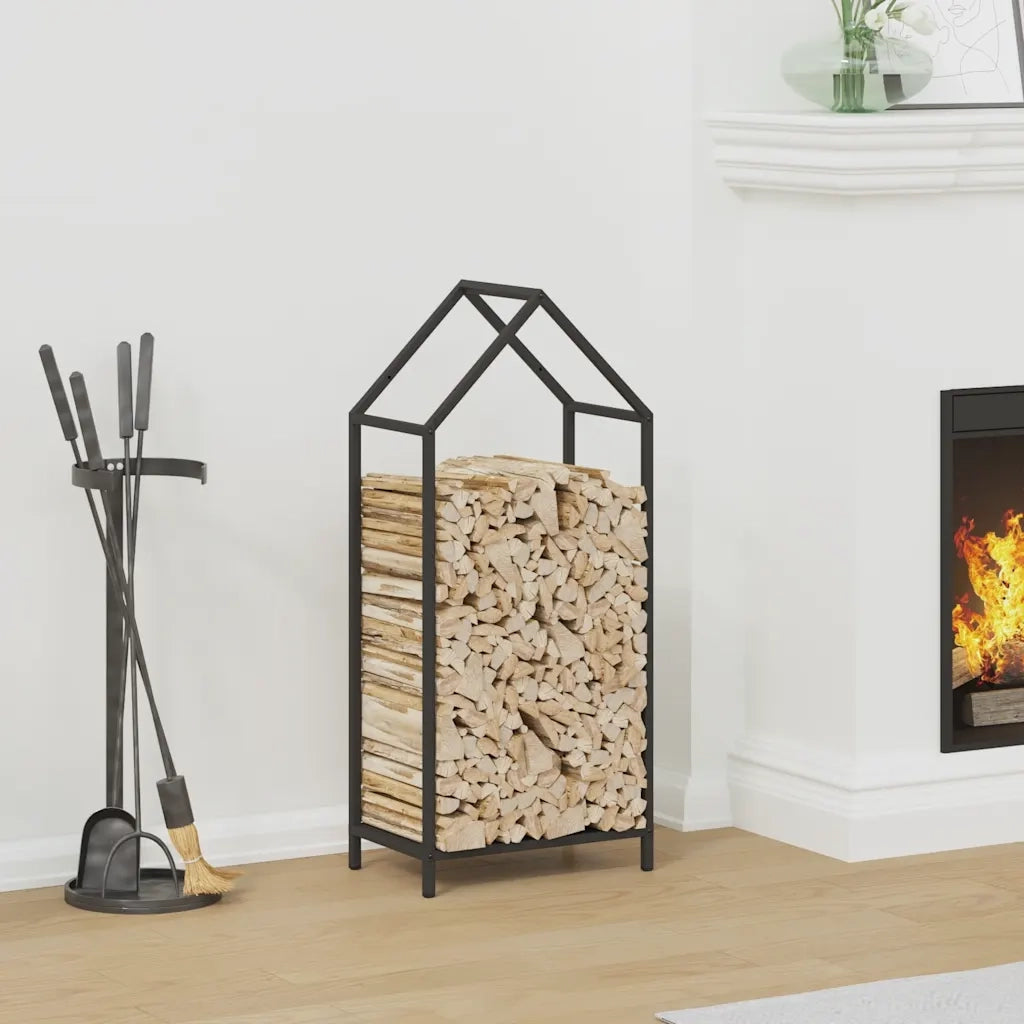 Rastrelliera per Legna da Ardere Nera 40x25x90 cm CFW2533073