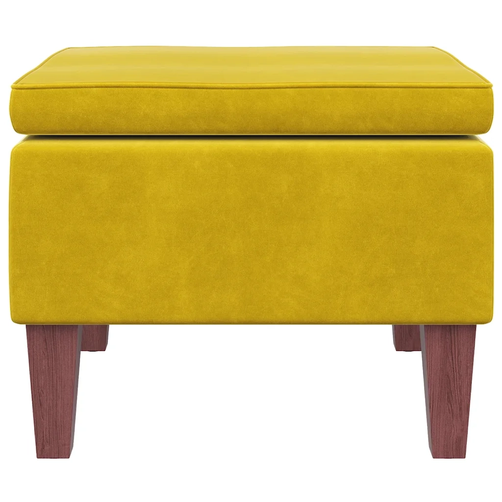 Poggiapiedi con Gambe in Legno Giallo in Velluto cod mxl 48240