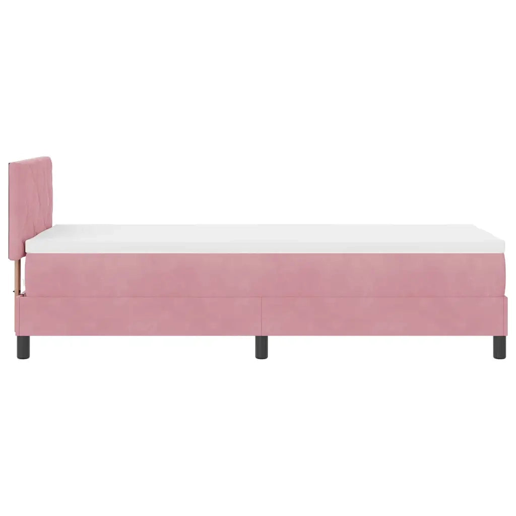 Letto a molle con testiera Rosa 80 x 200 cm Velluto 3339205