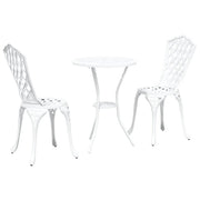 Set Bistro da Giardino 3 pz | Set Salotto da Giardino Bianco Alluminio