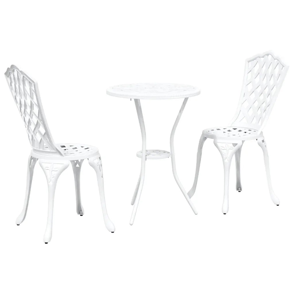 Set Bistro da Giardino 3 pz | Set Salotto da Giardino Bianco Alluminio