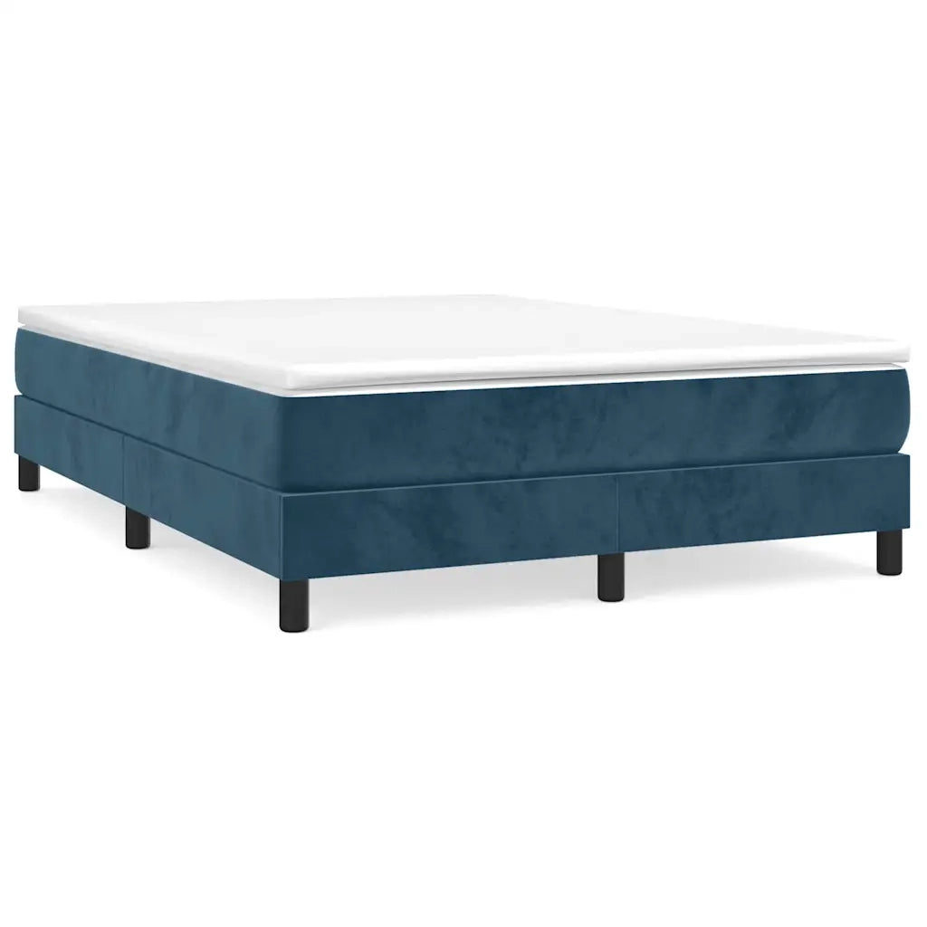Struttura Letto a Rete a Molle-Giroletto Blu Scuro 140x190 cm in Velluto 727792