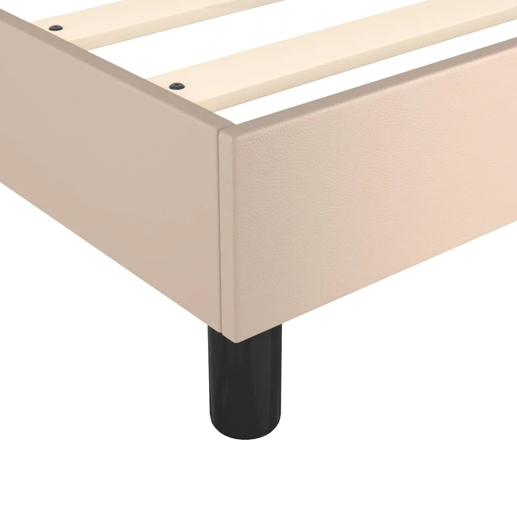 Struttura Letto a Rete a Molle-Giroletto Cappuccino 200x200 cm in Similpelle 107118