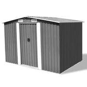 Casetta da giardino cabina ripostiglio capanno da esterno capanno per attrezzi metallo robusto 257 x 205 x 178 cm grigio 02_0022389