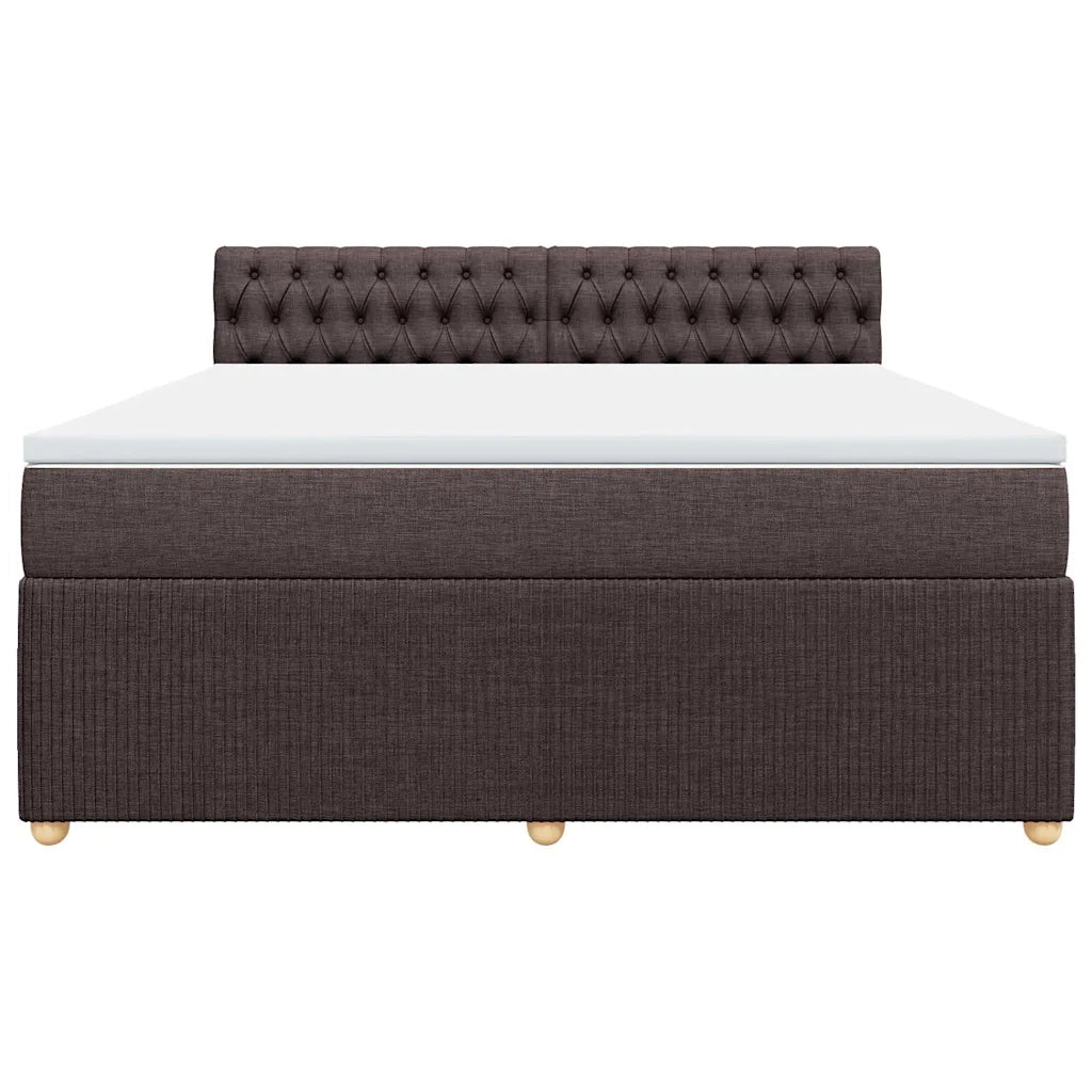 Giroletto a Molle con Materasso Marrone Scuro 180x200cm Tessuto 3289845
