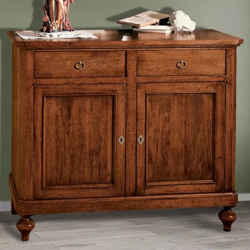 Credenza 2 porte in legno noce arte povera 112x49x98 (1100) - Mobili 2G