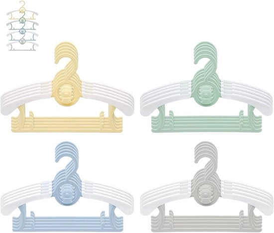 20 hanger per bambino, stivalevole, grucche in forma di orso, antiscivolo, hanger spaziale per bambino (4 colori)