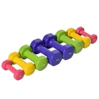 Set 4 Manubri Esagonali da 20 kg Totali in Acciaio e PU da 1 a 4kg, Multicolore