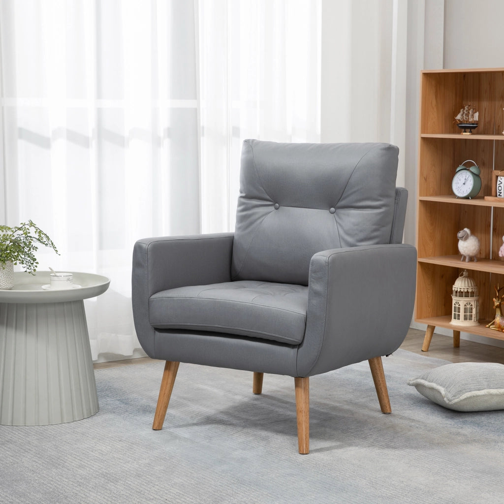 Easycomfort Sedia Moderna per Soggiorno e Camera da Letto con Seduta Imbottita e Tessuto in Microfibra, 72x73x94 cm, Grigia