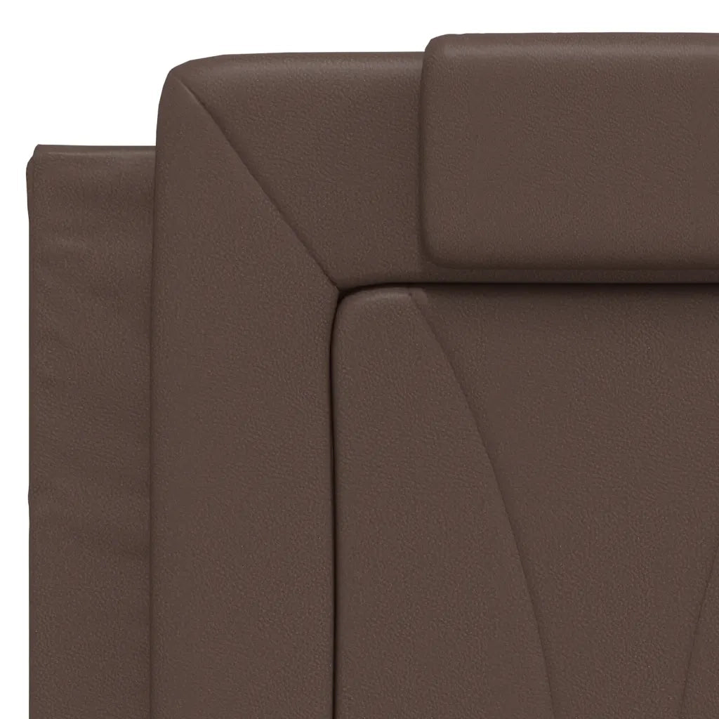 Letto Viana con Materasso Marrone 140x190cm in Similpelle 3208791