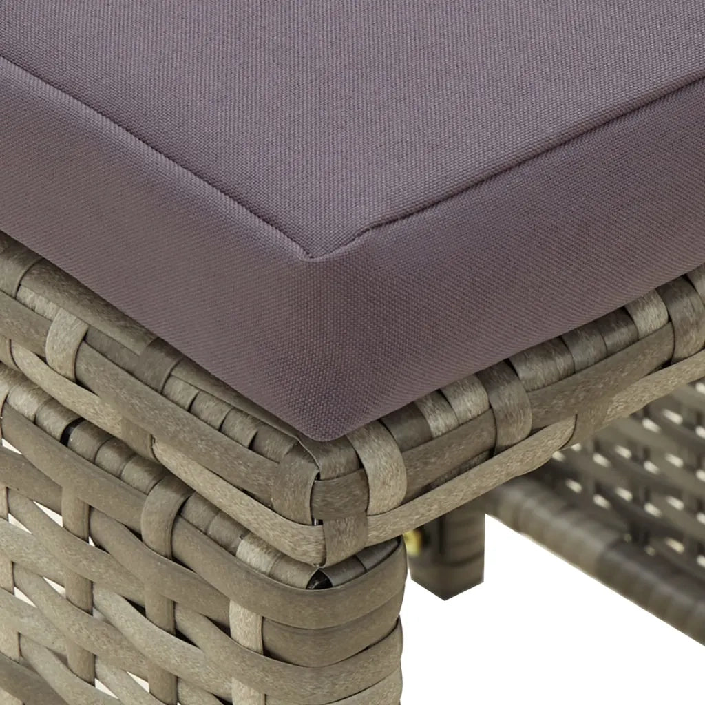 Sgabelli da Giardino 4 pz con Cuscini in Polyrattan Grigi 316873