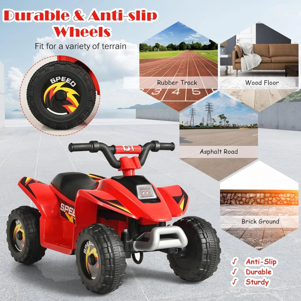Auto elettrica per bambini, Quad elettrico per bambini ATV 6V, camminata anteriore/posteriore, sedile ergonomico, ruote antiscivolo, caricatore incluso, carico 30 kg, per ragazzi e ragazze 3