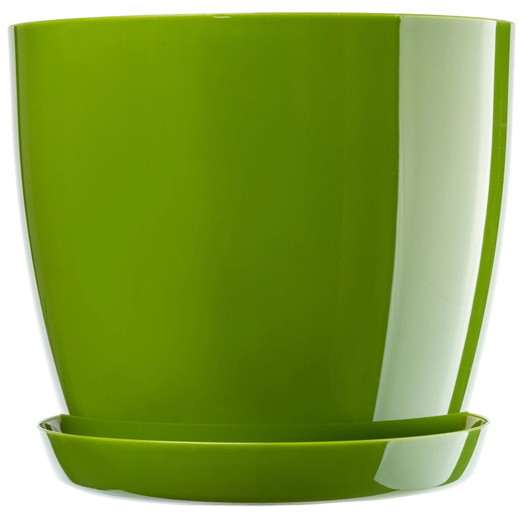 Vaso da fiori KADAX, coprivaso, 28 cm, supporto per fiori, plastica verde, 3 pezzi.