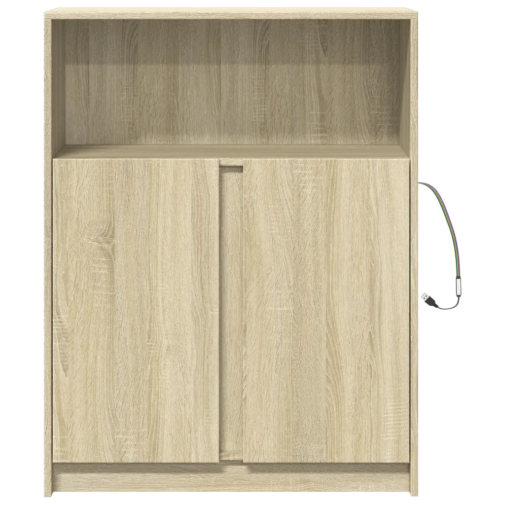 Credenza con LED Rovere Sonoma 77x34x100cm in Legno Multistrato 852147