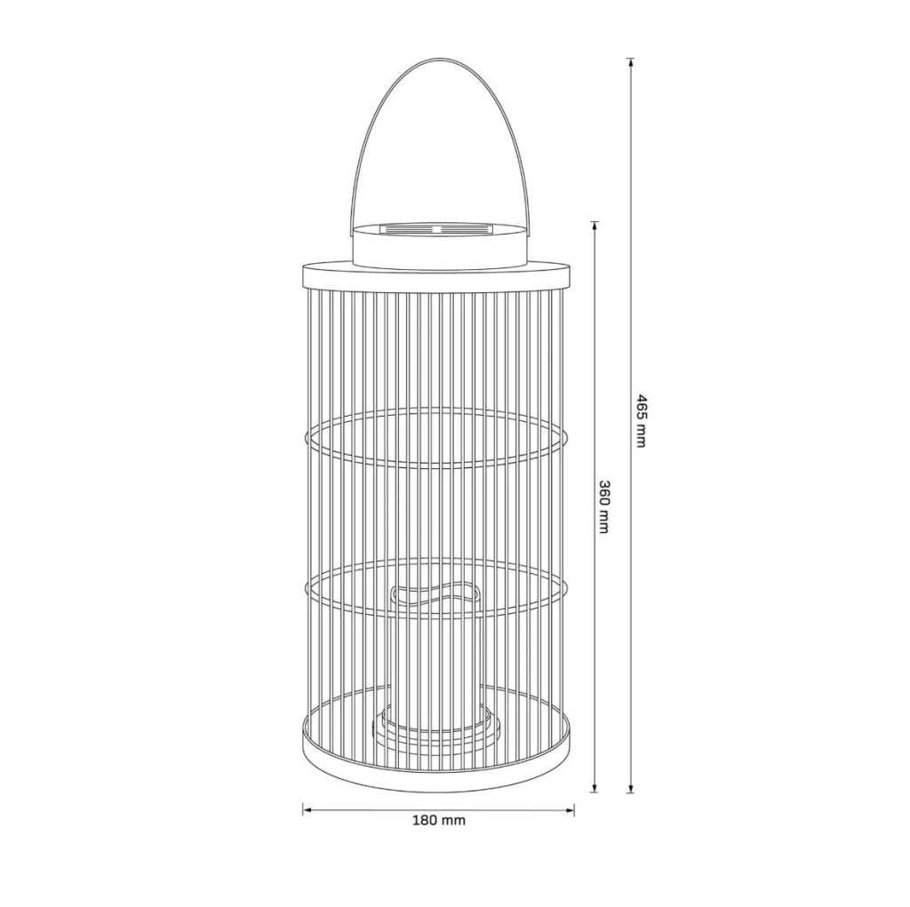 Lanterna solare LED calda 36cm IP44 nera per esterno Polux