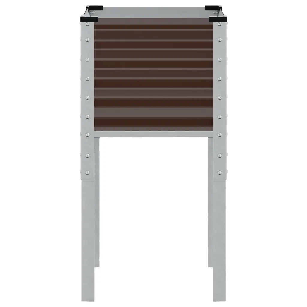 Fioriera da giardino marrone 45x45x88 cm in acciaio 4008965