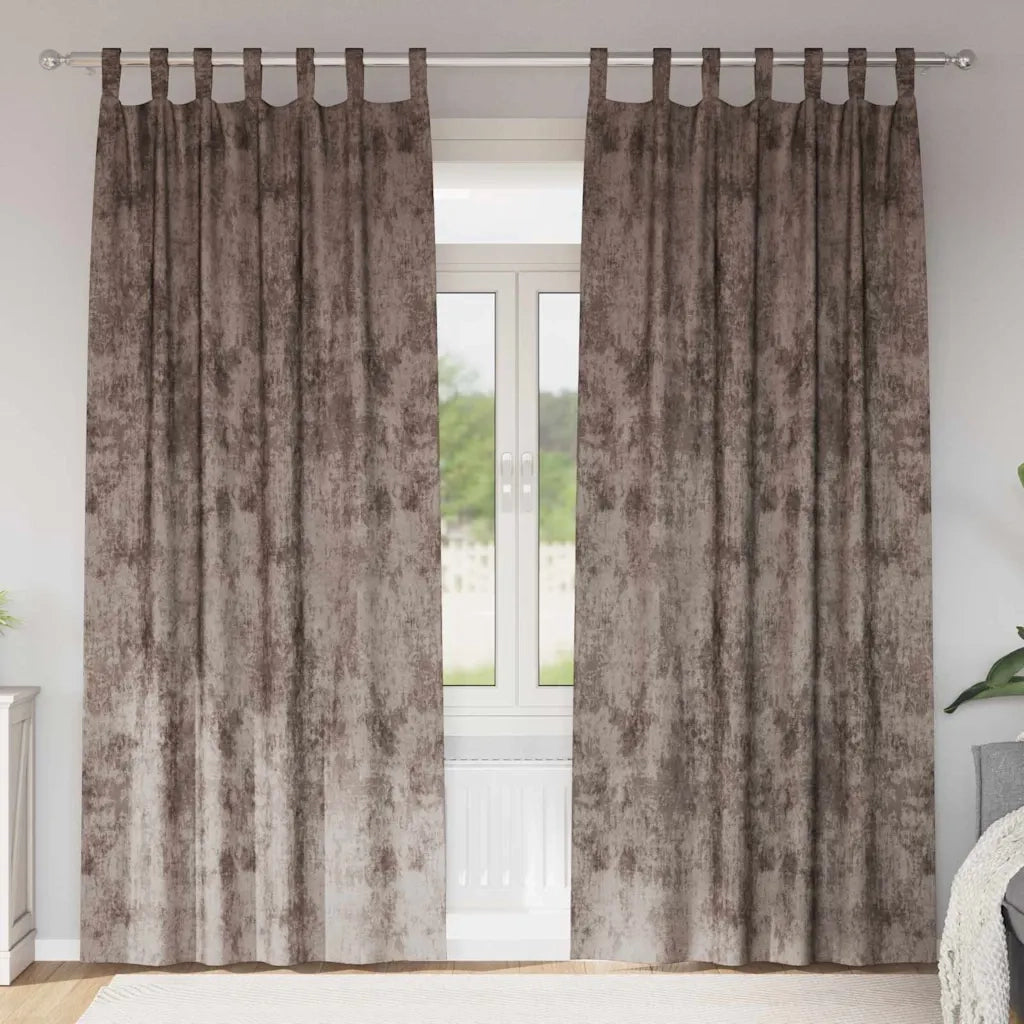 Tende in Velluto 2 pcs Cappuccino 260 x 140 cm Velluto 4107742